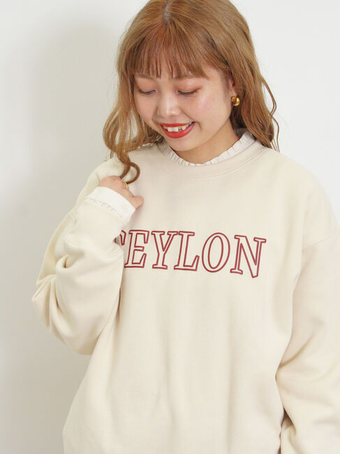 Samansa Mos2「裏ボアロゴプリントスウェット」|Tシャツ・カットソー|キナリ