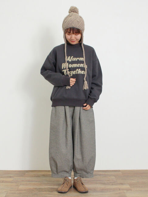 Samansa Mos2「裏ボアロゴプリントスウェット」|Tシャツ・カットソー|