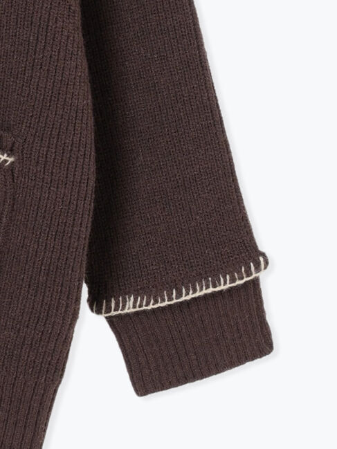 Samansa Mos2「配色ステッチVネックニットカーディガン」|カーディガン|