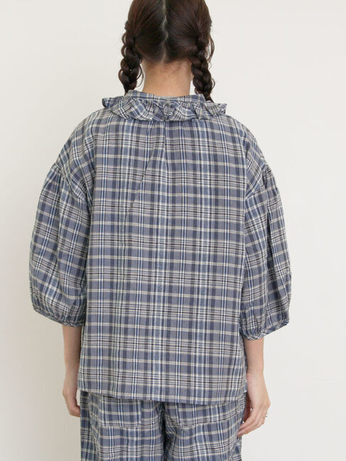 Samansa Mos2「【Cross&times;Linen】フリルブラウス」|シャツ・ブラウス|