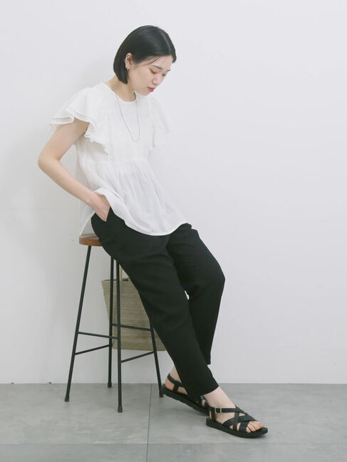 Samansa Mos2 blue「【接触冷感】マルチスタイルイージーパンツ」|その他|