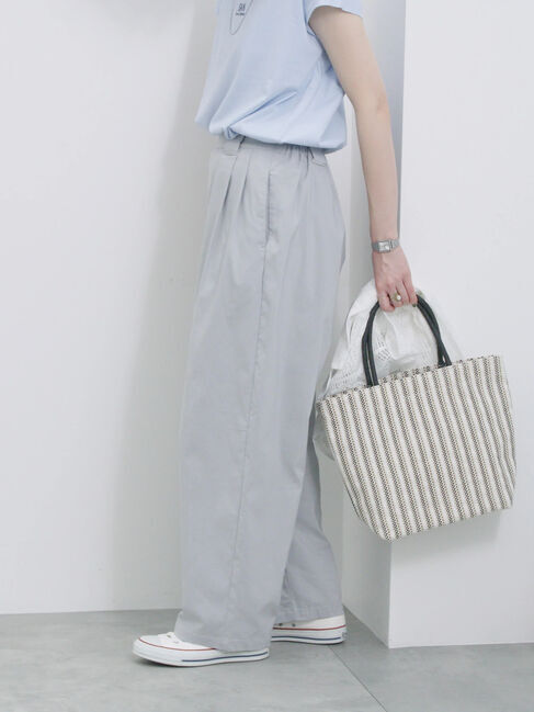 Samansa Mos2 blue「ストレッチタックカーブパンツ」|その他|