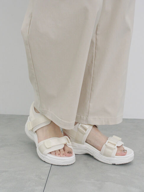 Samansa Mos2 blue「ストレッチタックカーブパンツ」|その他|