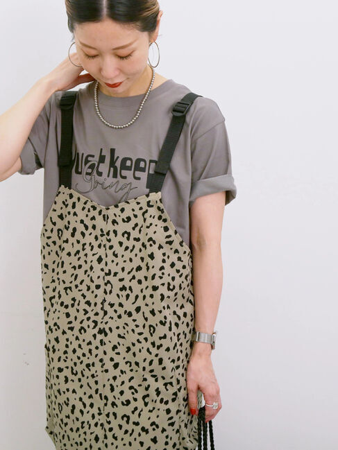 Samansa Mos2 blue「【接触冷感】ロゴプリントTシャツ」|Tシャツ・カットソー|