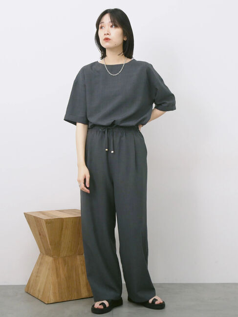 Samansa Mos2 blue「リネンタッチイージーパンツ」|その他|