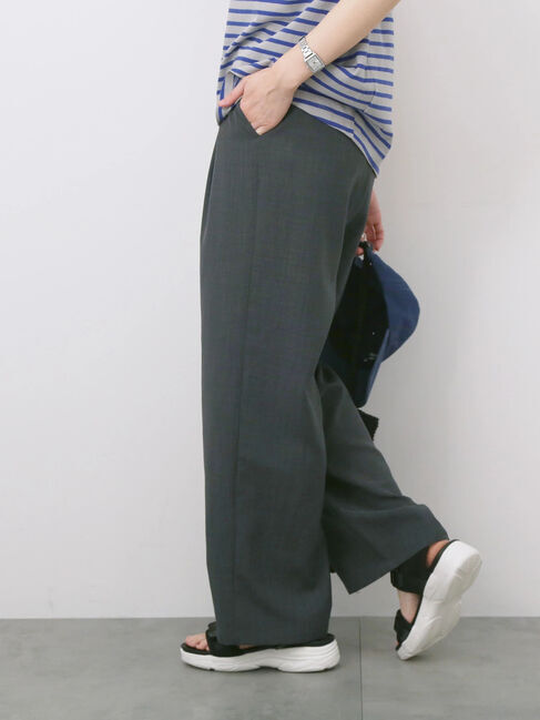 Samansa Mos2 blue「リネンタッチイージーパンツ」|その他|