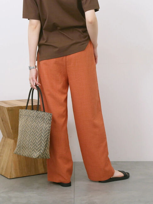 Samansa Mos2 blue「リネンタッチイージーパンツ」|その他|