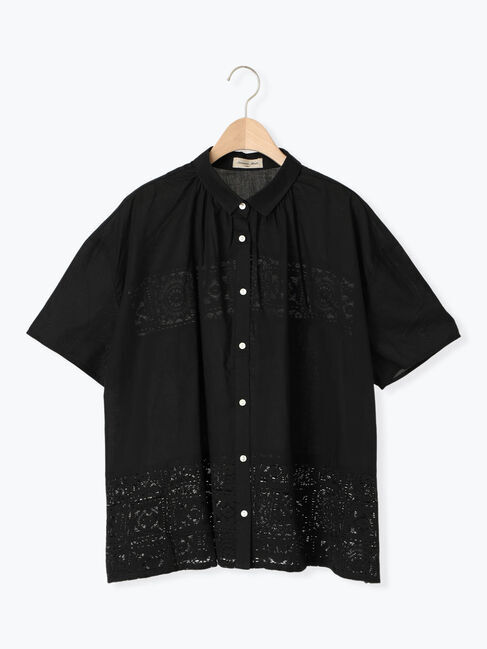 Samansa Mos2「インド裾レースシャツ」|シャツ・ブラウス|