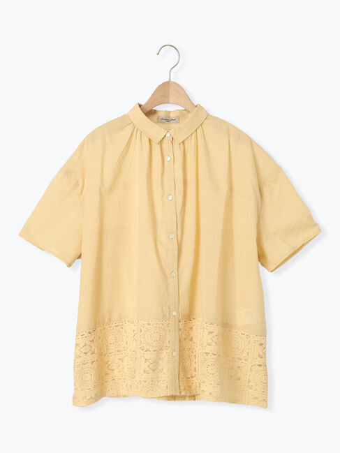 Samansa Mos2「インド裾レースシャツ」|シャツ・ブラウス|