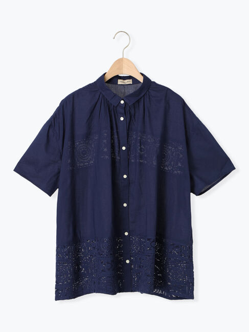 Samansa Mos2「インド裾レースシャツ」|シャツ・ブラウス|