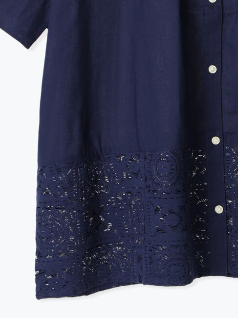 Samansa Mos2「インド裾レースシャツ」|シャツ・ブラウス|