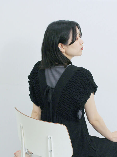 Samansa Mos2 blue「楊柳ワイドロンパース」|その他|