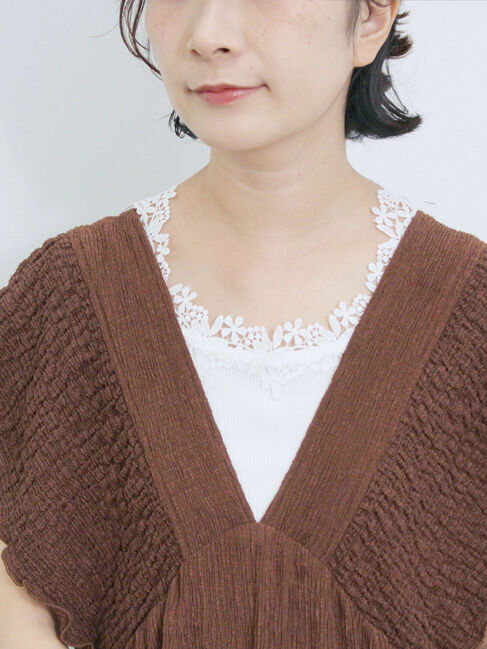 Samansa Mos2 blue「楊柳ワイドロンパース」|その他|