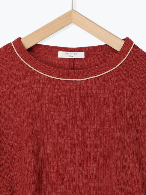 Samansa Mos2 blue「配色メローアソートプルオーバー」|Tシャツ・カットソー|