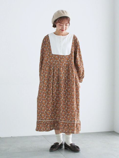 Samansa Mos2「【WEB限定】胸元配色花柄ワンピース」|ワンピース|