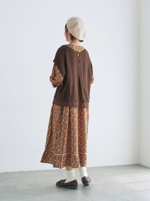 Samansa Mos2「【WEB限定】胸元配色花柄ワンピース」|ワンピース|