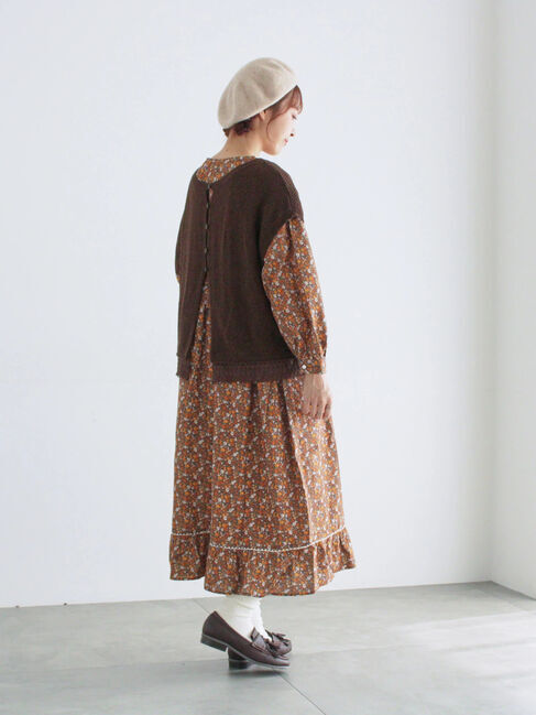 Samansa Mos2「【WEB限定】胸元配色花柄ワンピース」|ワンピース|