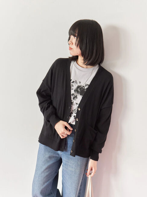 Samansa Mos2 blue「マルチスタイルVネックカーディガン」|カーディガン|