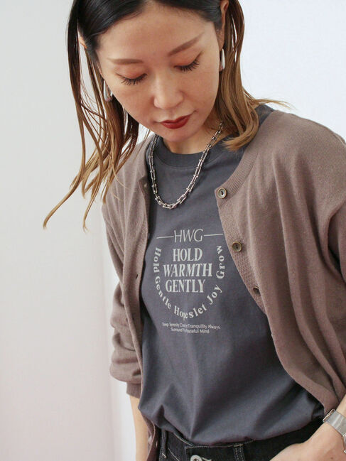 Samansa Mos2 blue「アソートプリントロンT」|Tシャツ・カットソー|