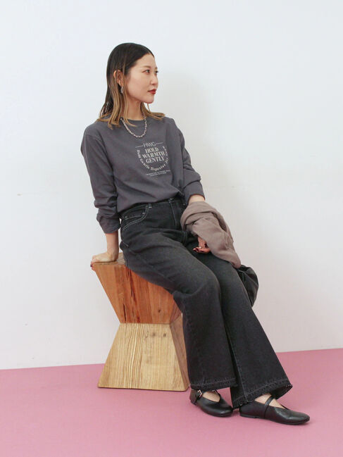 Samansa Mos2 blue「アソートプリントロンT」|Tシャツ・カットソー|