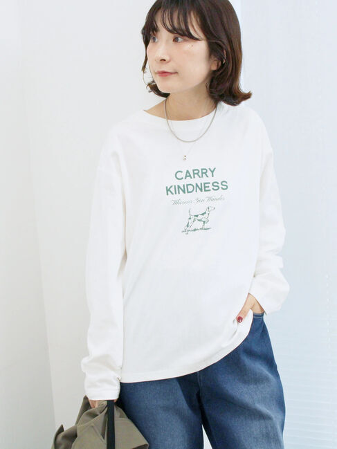 Samansa Mos2 blue「アソートプリントロンT」|Tシャツ・カットソー|