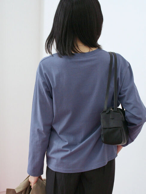 Samansa Mos2 blue「アソートプリントロンT」|Tシャツ・カットソー|