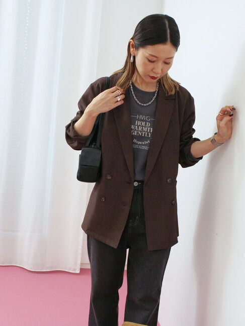 Samansa Mos2 blue「アソートプリントロンT」|Tシャツ・カットソー|