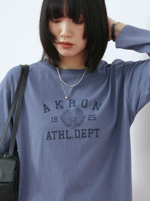 Samansa Mos2 blue「アソートプリントロンT」|Tシャツ・カットソー|