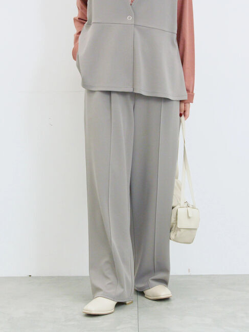 Samansa Mos2 blue「ストレートパンツ(セットアップ可)」|その他|グレー