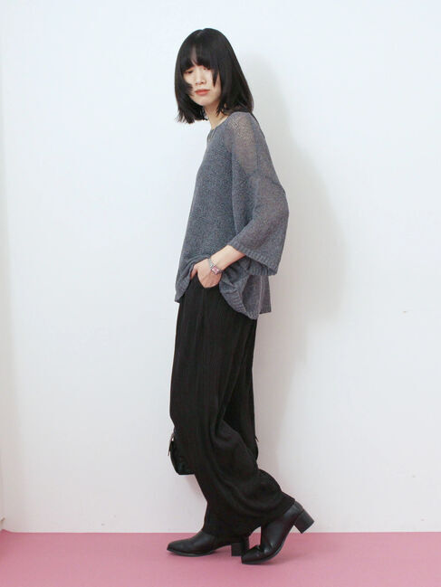 Samansa Mos2 blue「ウェーブカットパンツ」|その他|