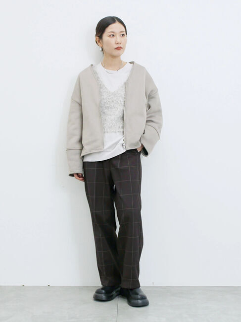 Samansa Mos2 blue「【マシンウォッシャブル】マルチスタイルボンディングブルゾン」|ブルゾン・スタジャン|