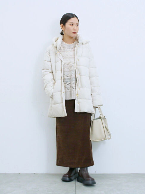 Samansa Mos2 blue「スタイルアップパデットコート」|その他|