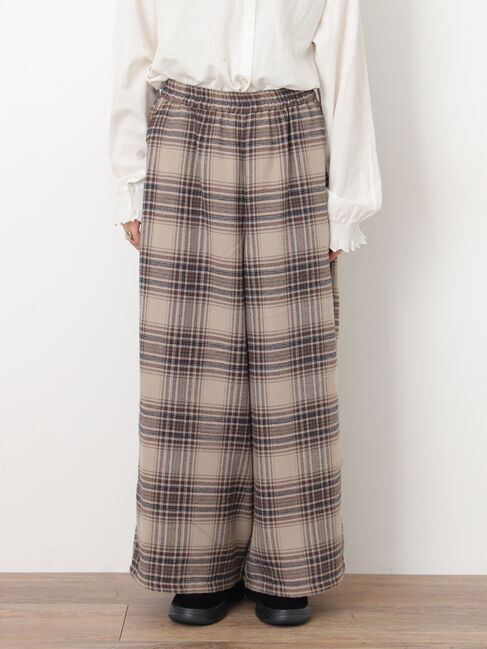 Samansa Mos2「【M/Lサイズ】チェック柄ワイドパンツ」|その他|