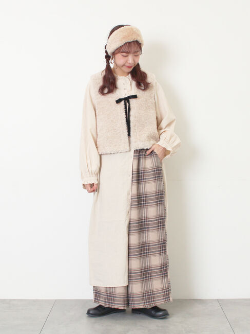 Samansa Mos2「【M/Lサイズ】チェック柄ワイドパンツ」|その他|