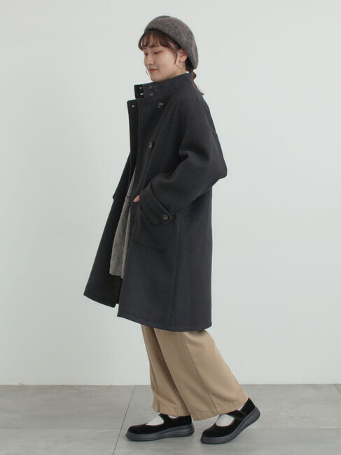 Samansa Mos2「ウールライクスタンドネックコート」|その他|