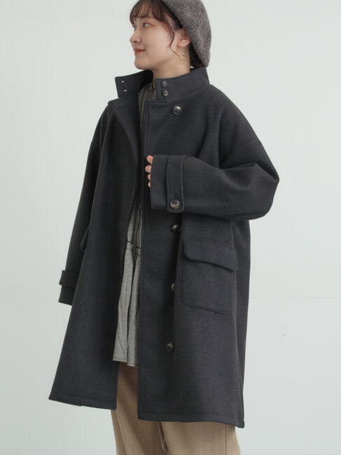 Samansa Mos2「ウールライクスタンドネックコート」|その他|