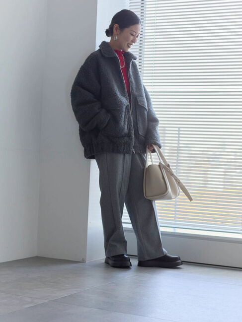 Samansa Mos2 blue「ヘリンボーンストレートパンツ」|その他|