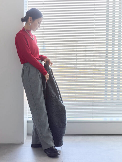 Samansa Mos2 blue「ヘリンボーンストレートパンツ」|その他|