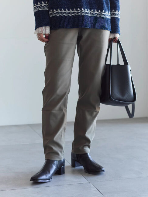 Samansa Mos2 blue「裏起毛ストレッチパンツ」|その他|グレー