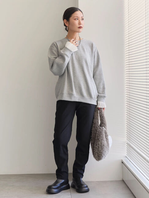 Samansa Mos2 blue「裏起毛ストレッチパンツ」|その他|