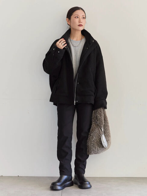 Samansa Mos2 blue「裏起毛ストレッチパンツ」|その他|