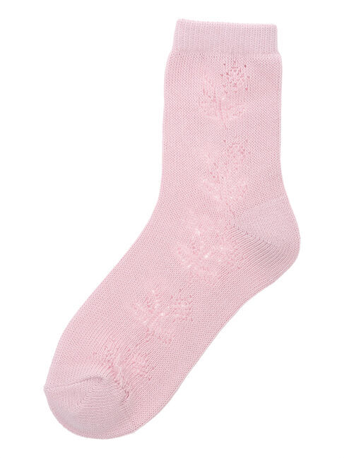 Samansa Mos2「お花透かし編みソックス」|ソックス|ピンク