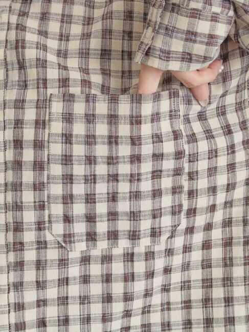 Samansa Mos2「ポコポコチェックオーバーシャツ」|シャツ・ブラウス|