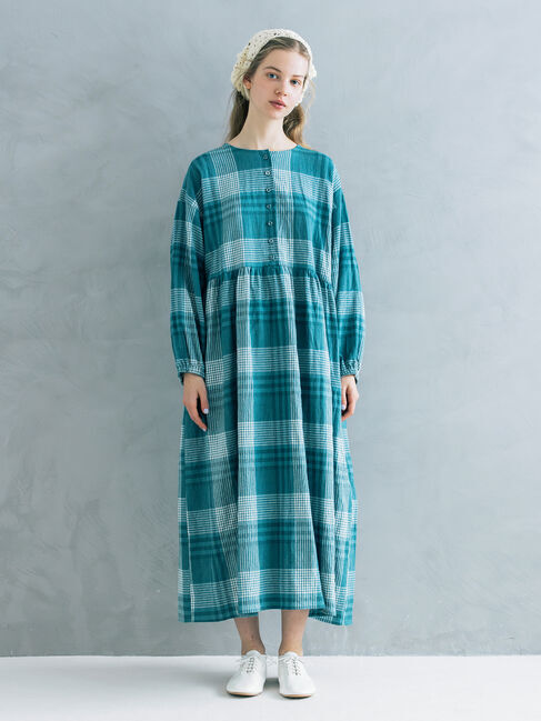 Samansa Mos2「【Cross&times;Linen】ギャザーワンピース」|ワンピース|