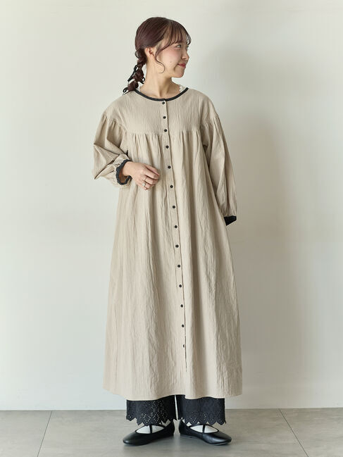 Samansa Mos2「【Cross&times;Staff】前後2WAYワンピース」|ワンピース|ベージュ