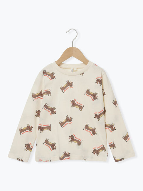 Samansa Mos2 Lagom「ダックスフンド総柄ロンT」|Tシャツ・カットソー|キナリ