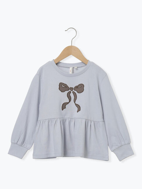 Samansa Mos2 Lagom「リボンアップリケロンT」|Tシャツ・カットソー|