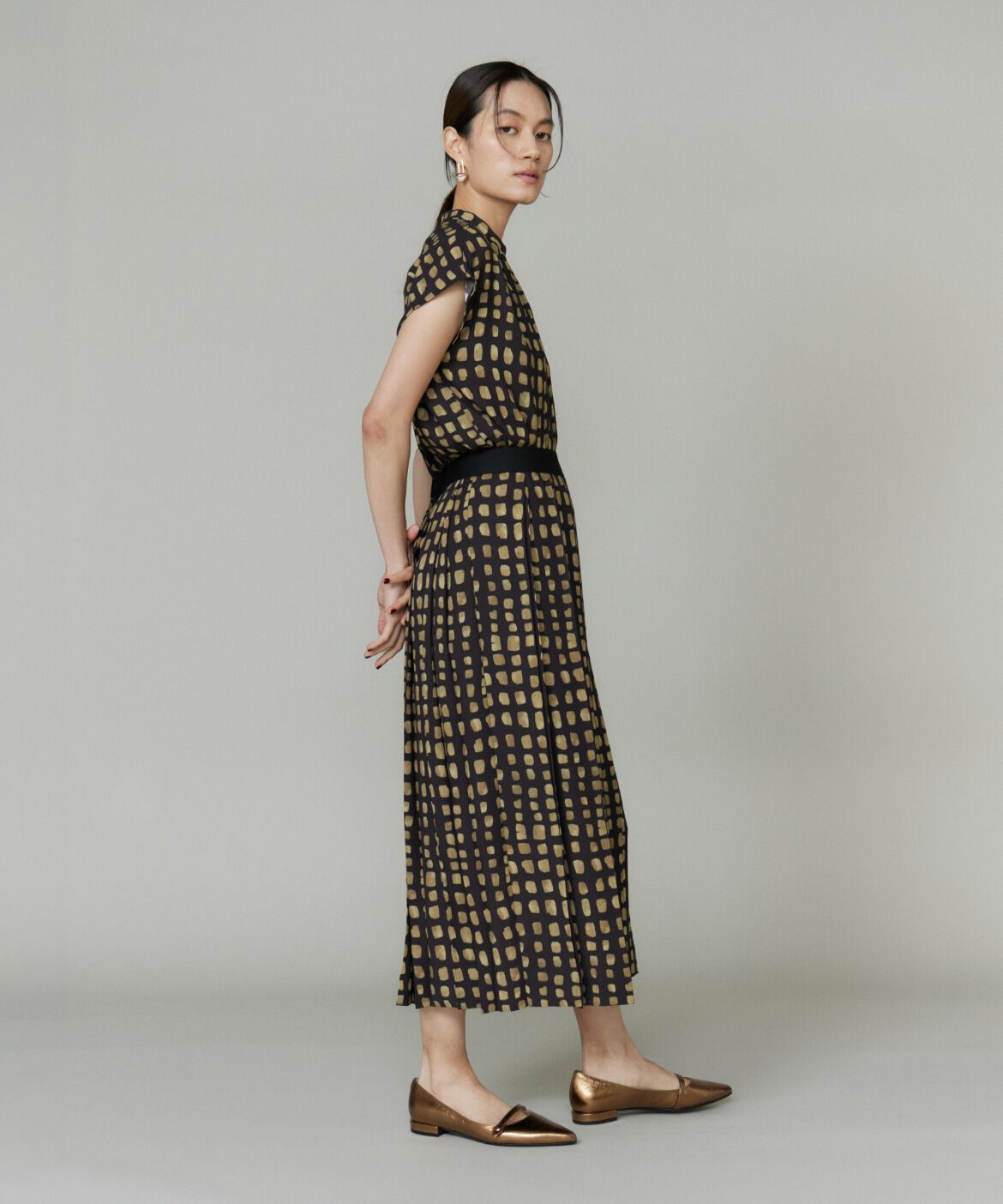 INED「デフォルメチェックプリントブラウス」|シャツ・ブラウス|