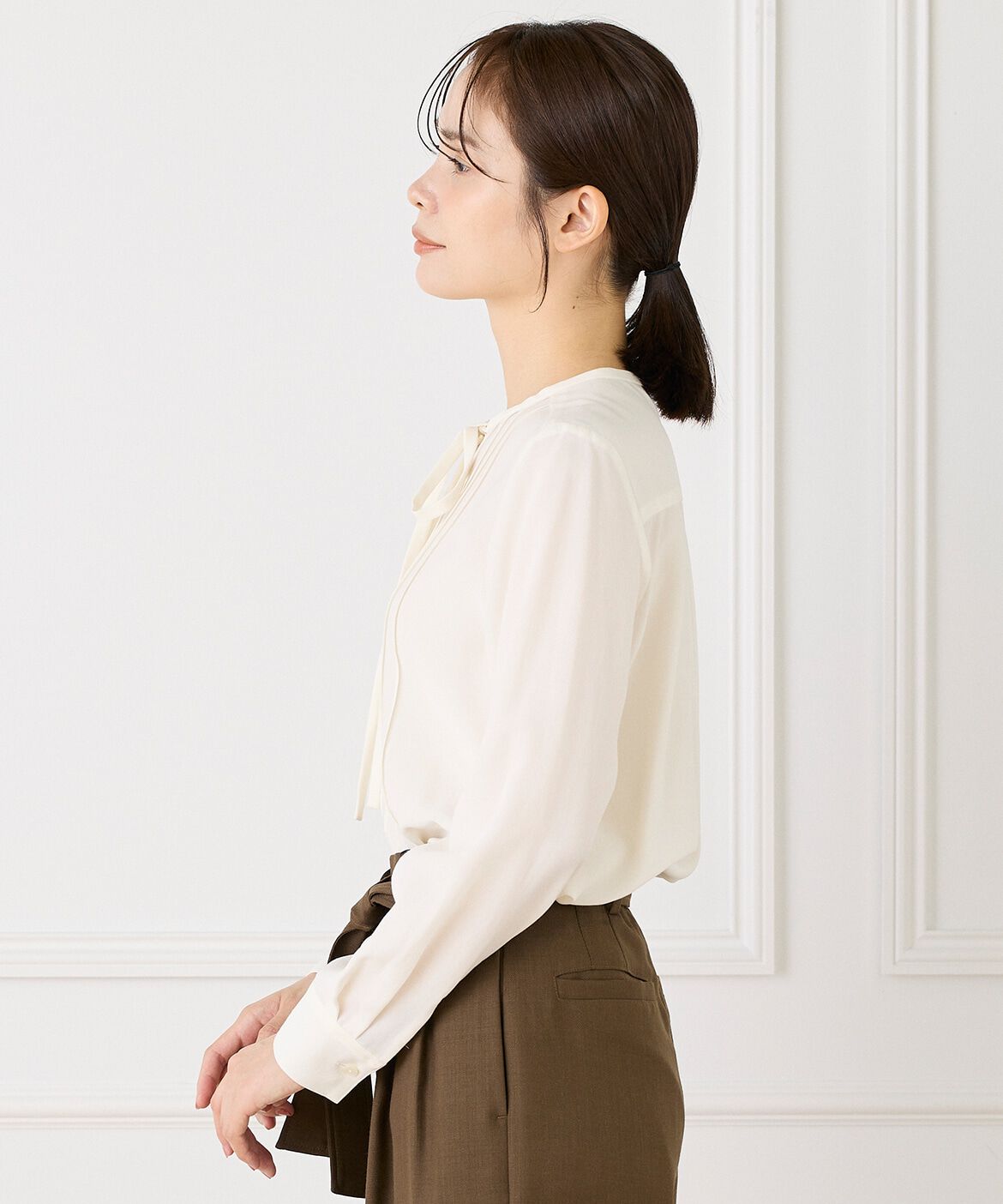 INED「ピンタックボウタイブラウス」|シャツ・ブラウス|
