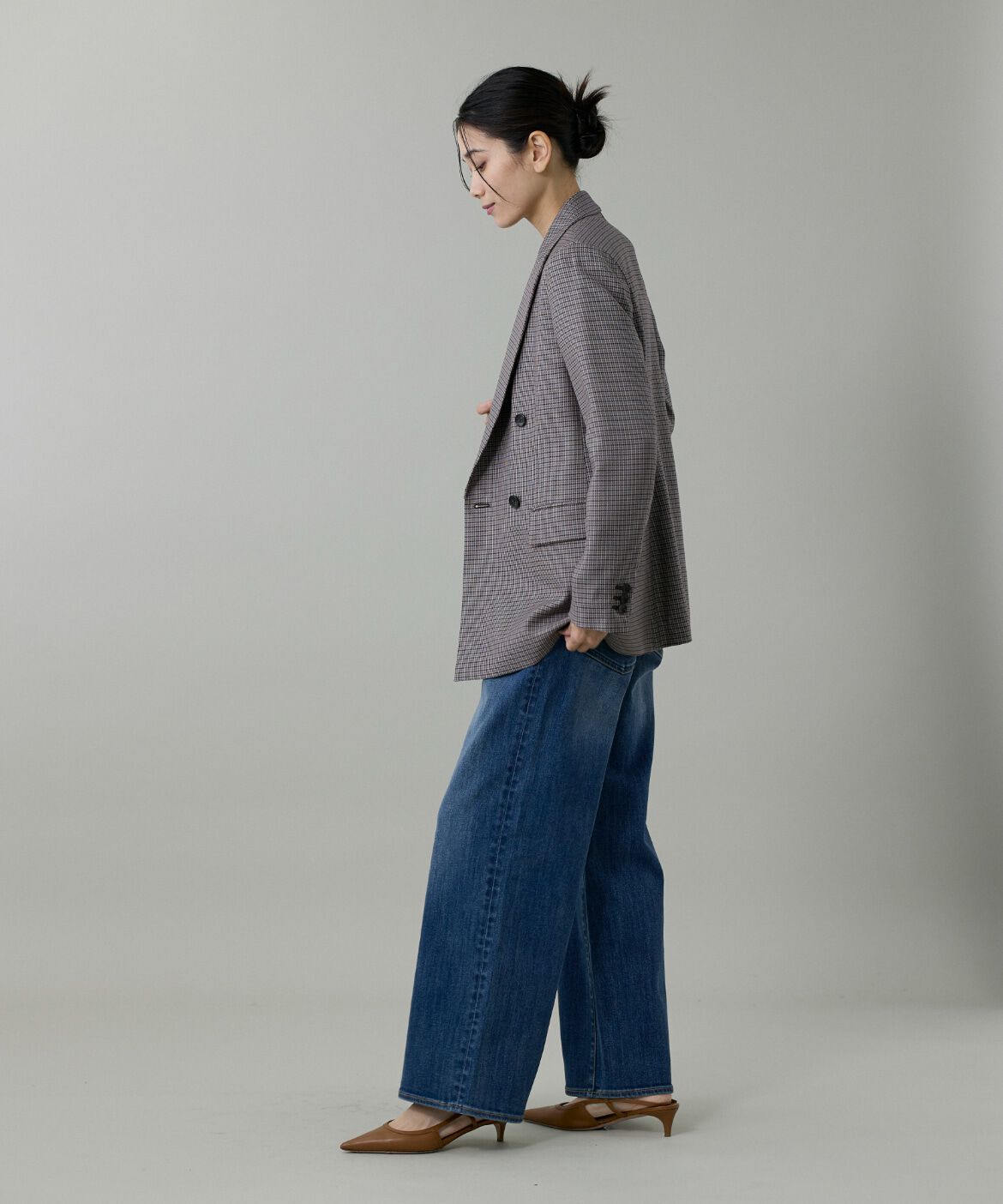 INED「定番ダブルブレストジャケット」|テーラードジャケット|